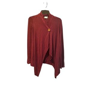 Serra Women's Single Button Cardigan In Maroon Medium